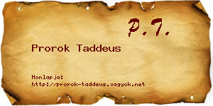 Prorok Taddeus névjegykártya